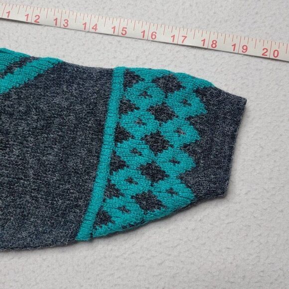 Vintage David Brent Acrylic Sweater Women's Small Gray Pullover Grannycore 80's - Picture 8 of 8